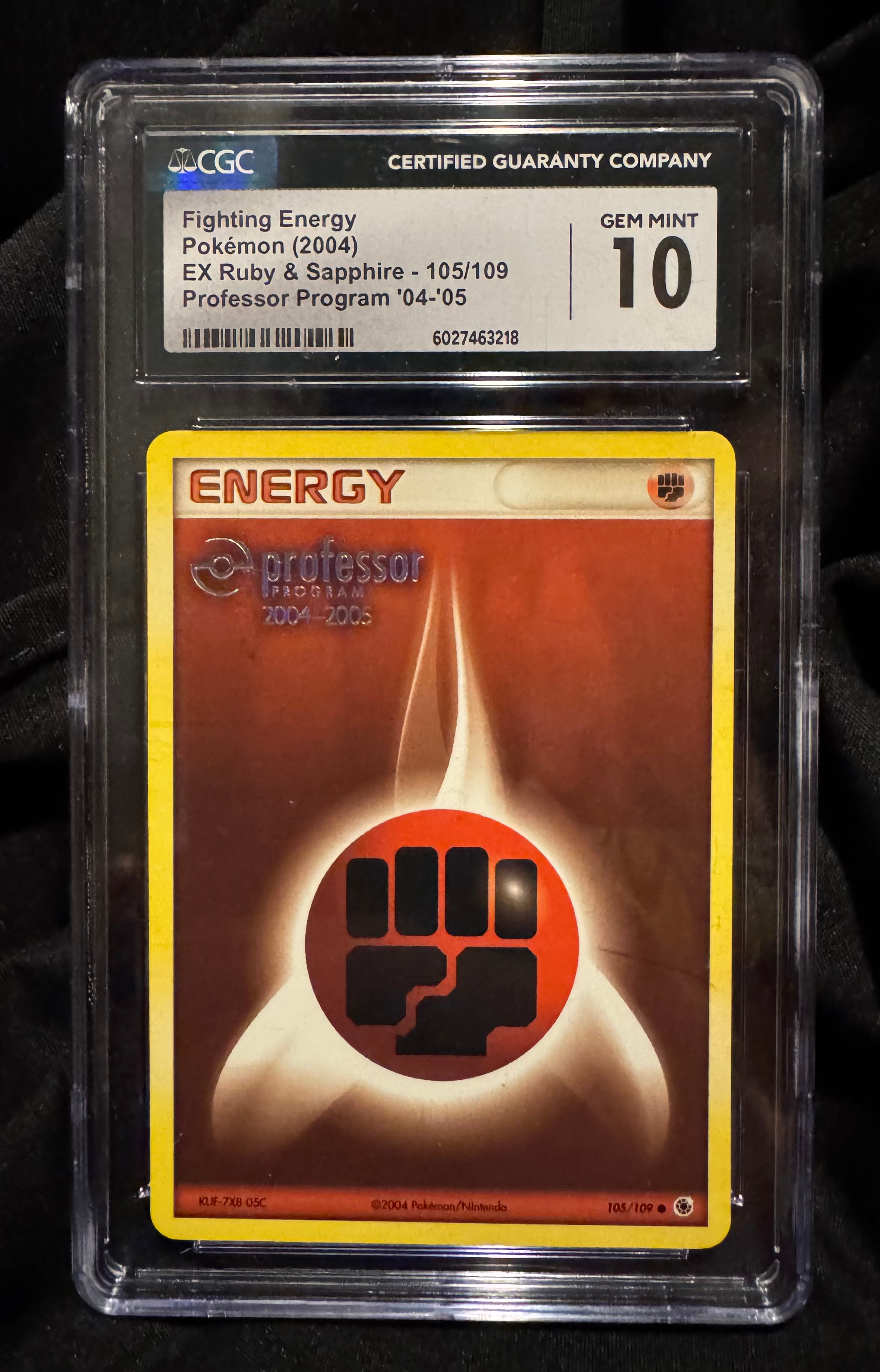 Fighting Energy Pokemon (2004) Ex Ruby & Sapphire - 105/109 Professor Program '04-'05 (GEM MINT 10)